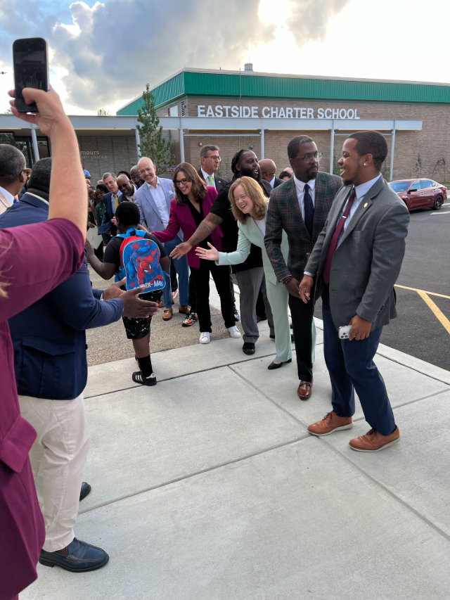 IMG_9551.jpg Rep. McBride greets students at EastSide Charter.